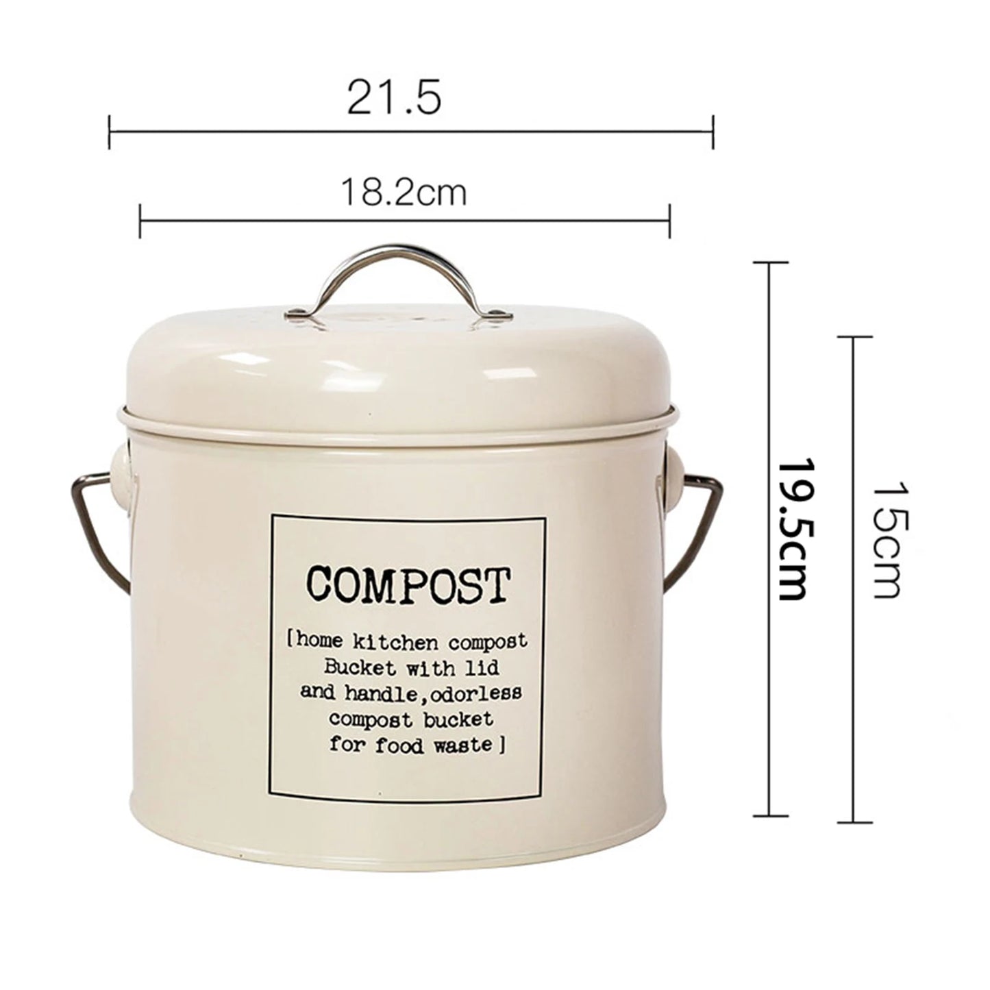 1L Kitchen Compost Bin Countertop with Lid Compost Bucket Coal Filter Compost Pail Food Waste for Food Scraps Food Composter Bin