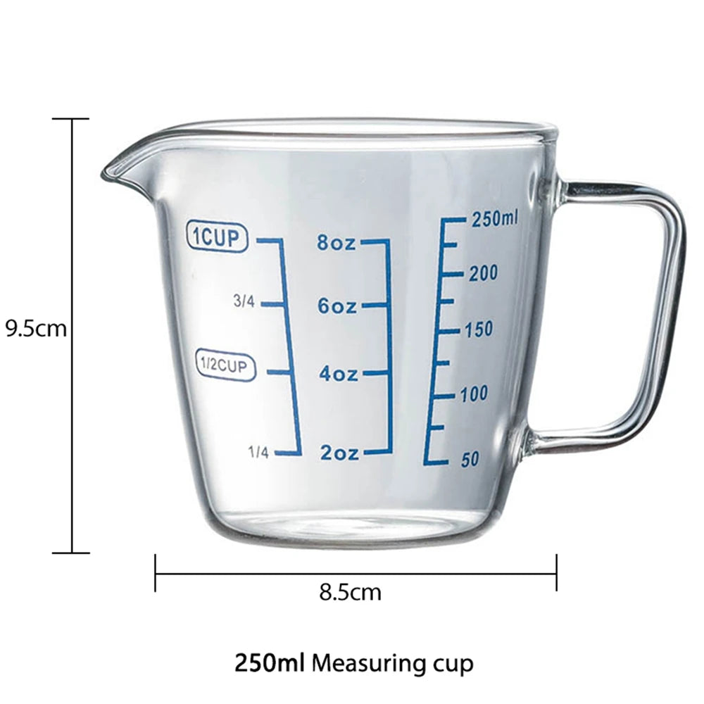High Borosilicate Measuring Glass Cup Liquid Scale Measurement With Scale Microwave Oven Available Kitchen Baking Glass Cup