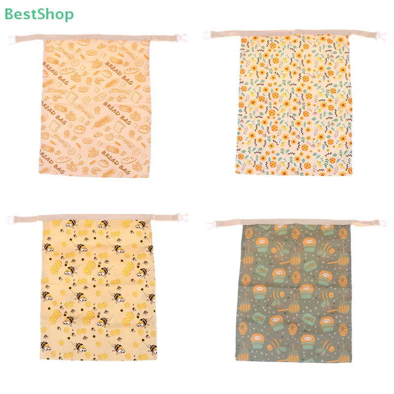 Beeswax Linen Bread Bag For Homemade Bread Eco Friendly Food Storage Bags Reusable Bread Bags