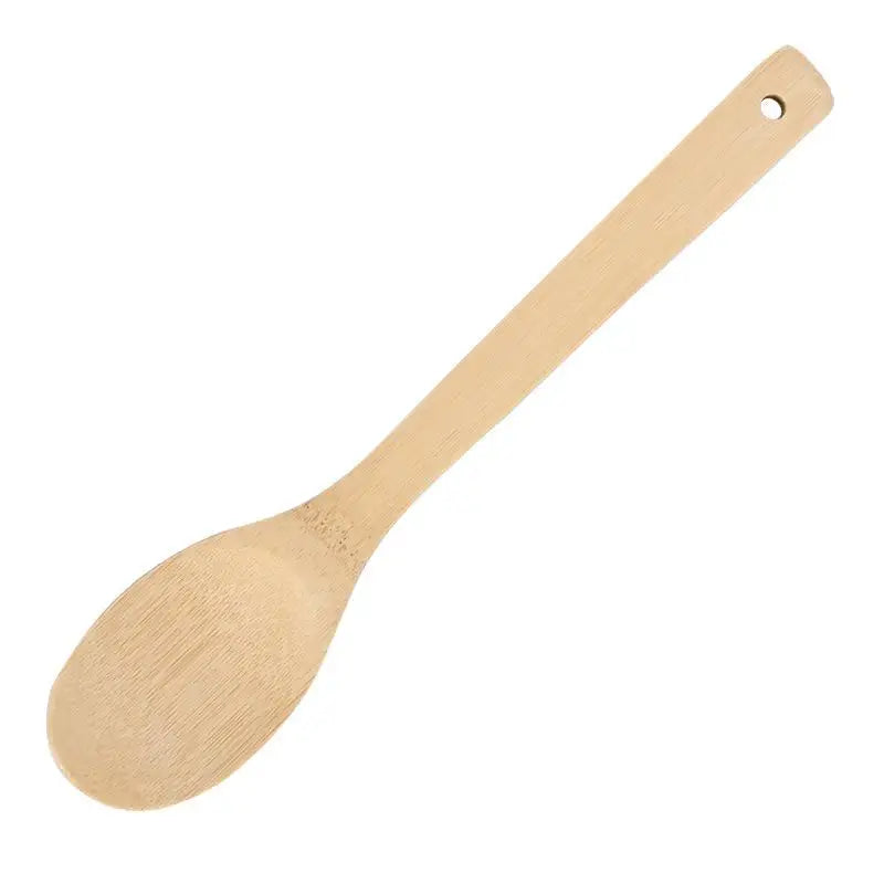 Wooden Cooking Utensil Set Bamboo Kitchen Spatula Spoons Tools Long Handle Honey Coffee Milk Teaspoon Spice Condiment Scoops