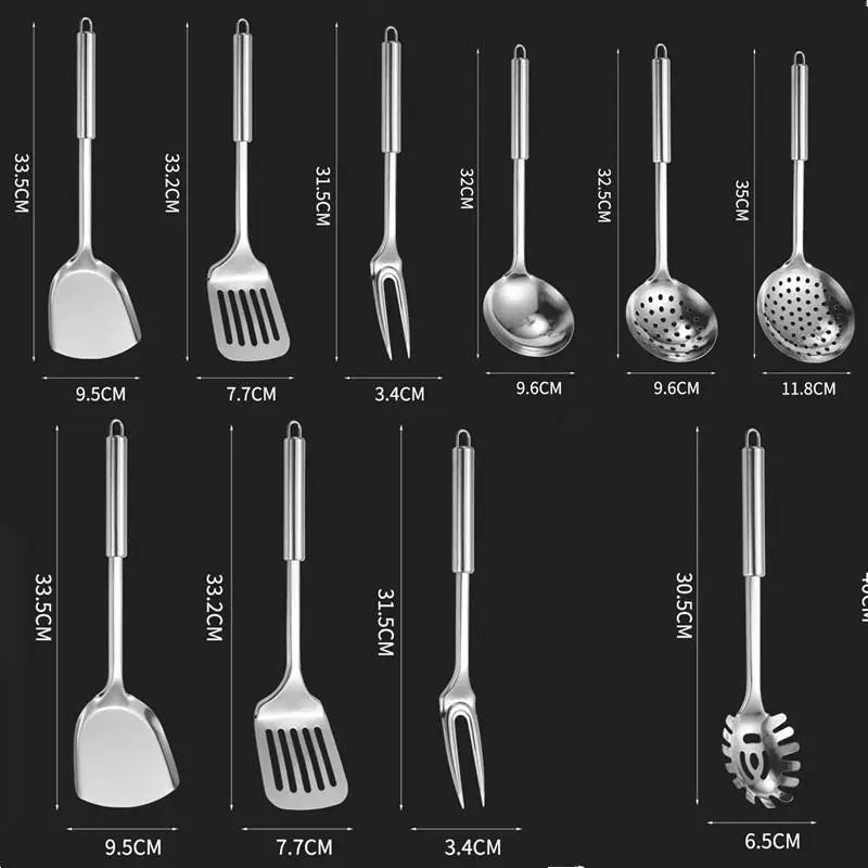 Kitchen Cookware Cooking Utensils Stainless Steel Shovel Soup Spoon Turner Utensils Dinnerware Cooking Tool Kitchen Gadgets