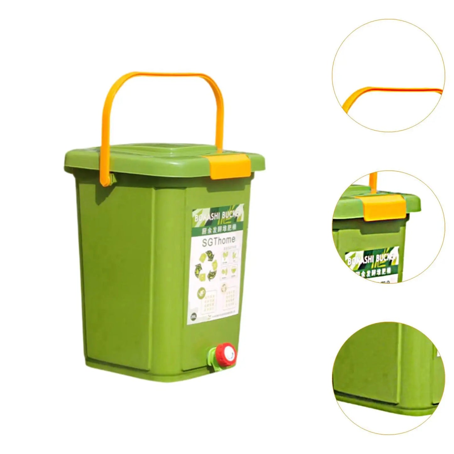 Countertop Compost Bin Practical Portable Fermentation Barrel Recycle Large Capacity for Balcony Farm Orchard Indoor Kitchen