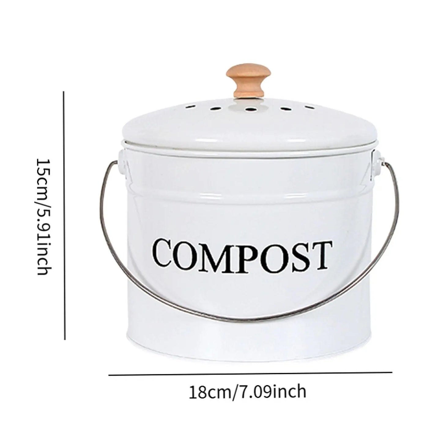 1L Kitchen Compost Bin Countertop with Lid Compost Bucket Coal Filter Compost Pail Food Waste for Food Scraps Food Composter Bin