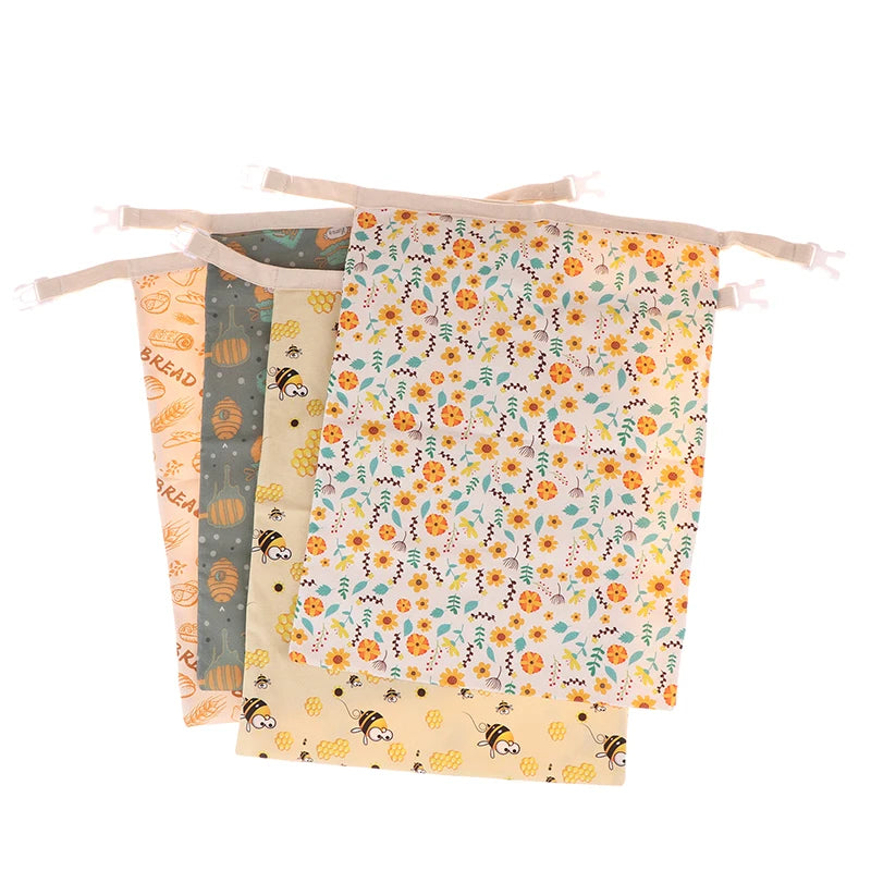 Beeswax Linen Bread Bag For Homemade Bread Eco Friendly Food Storage Bags Reusable Bread Bags