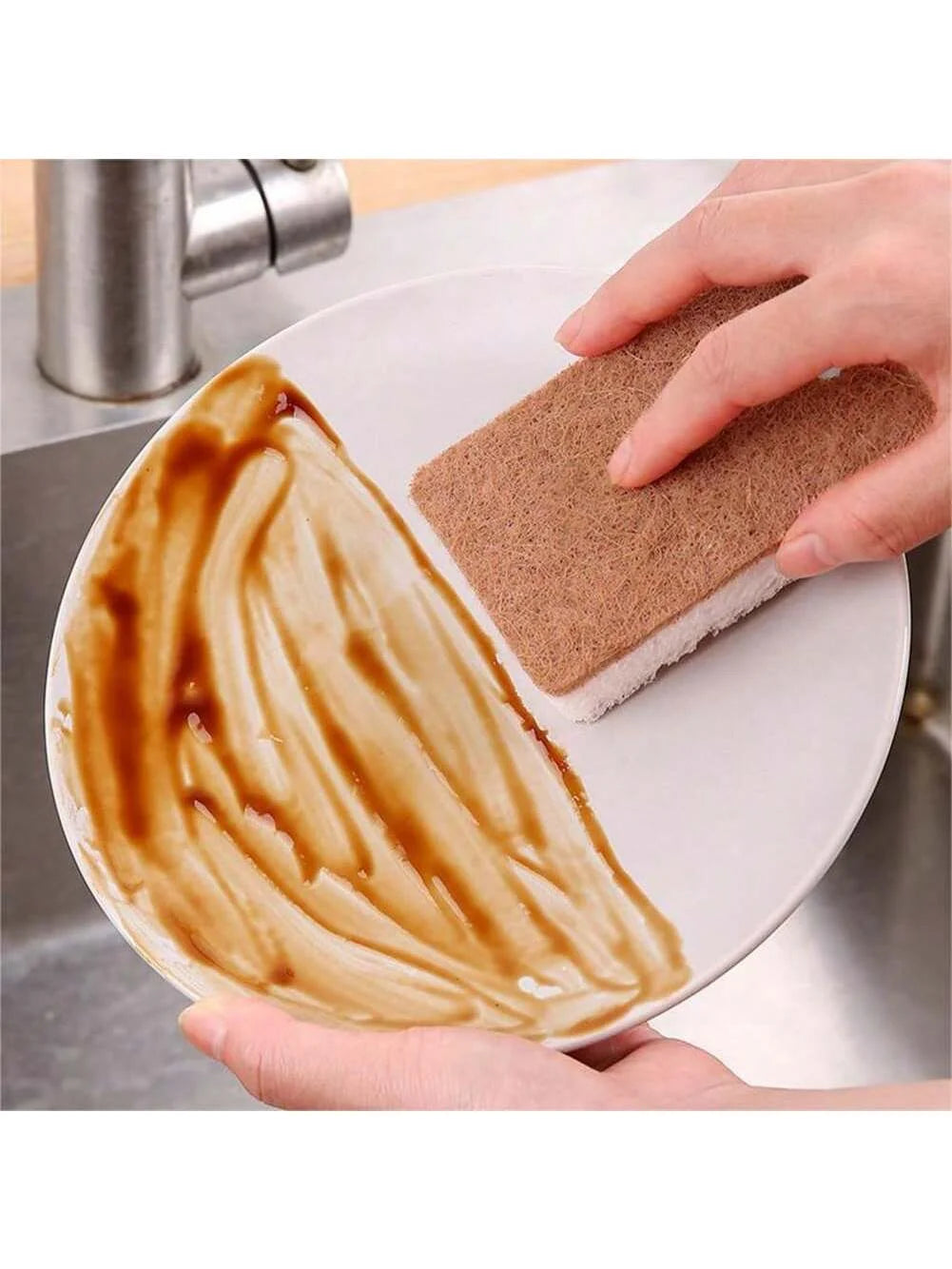 Biodegradable compostable cellulose and coconut scrubbing sponge -6 eco-friendly sponge tableware pieces