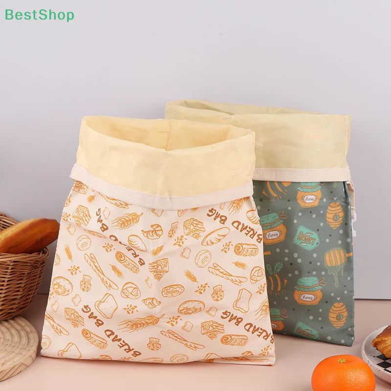 Beeswax Linen Bread Bag For Homemade Bread Eco Friendly Food Storage Bags Reusable Bread Bags