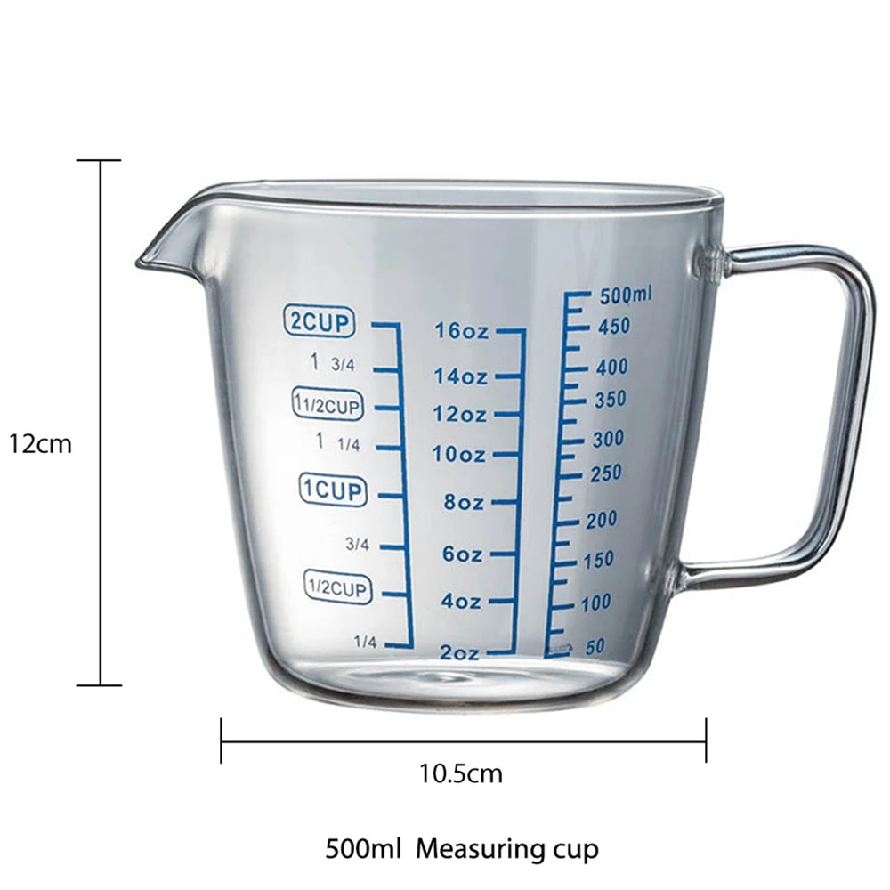 High Borosilicate Measuring Glass Cup Liquid Scale Measurement With Scale Microwave Oven Available Kitchen Baking Glass Cup