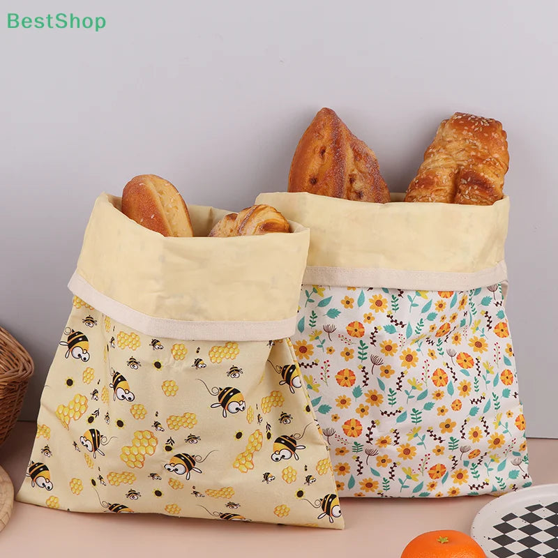 Beeswax Linen Bread Bag For Homemade Bread Eco Friendly Food Storage Bags Reusable Bread Bags