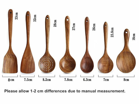 Eco Kitchen Gift Set (Teak Wood Utensil Set + Beeswax Foodwrap + Wood Pulp Sponge)