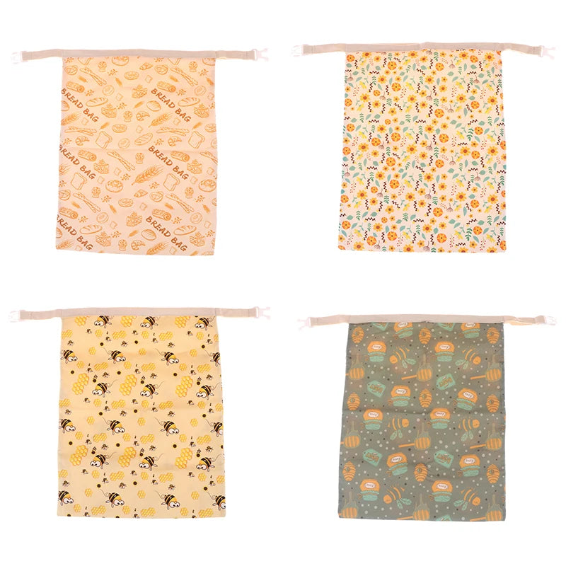 Beeswax Linen Bread Bag For Homemade Bread Eco Friendly Food Storage Bags Reusable Bread Bags