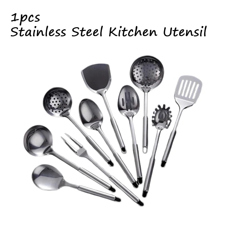 Kitchen Cookware Cooking Utensils Stainless Steel Shovel Soup Spoon Turner Utensils Dinnerware Cooking Tool Kitchen Gadgets
