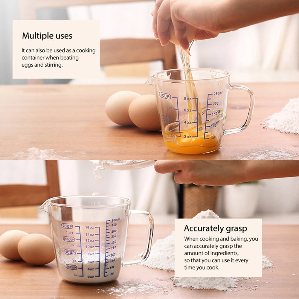 High Borosilicate Measuring Glass Cup Liquid Scale Measurement With Scale Microwave Oven Available Kitchen Baking Glass Cup