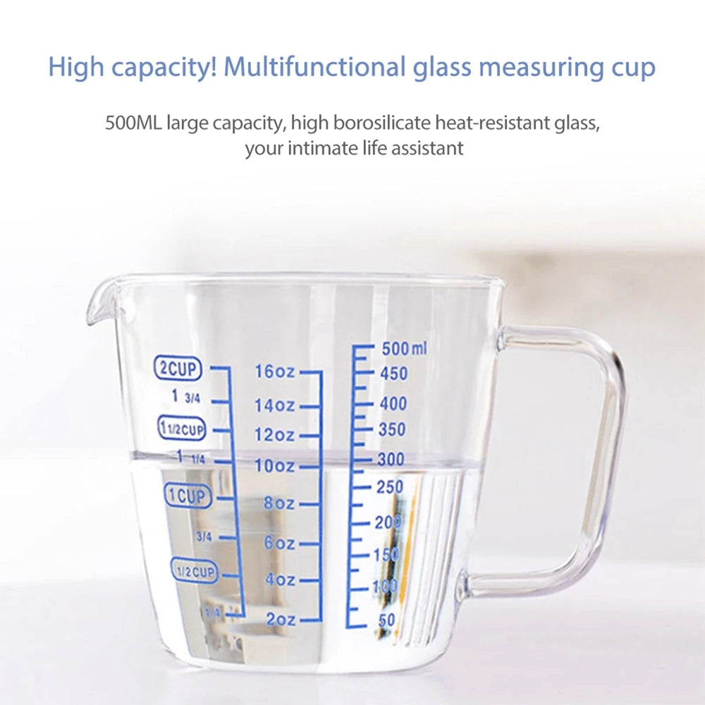 High Borosilicate Measuring Glass Cup Liquid Scale Measurement With Scale Microwave Oven Available Kitchen Baking Glass Cup