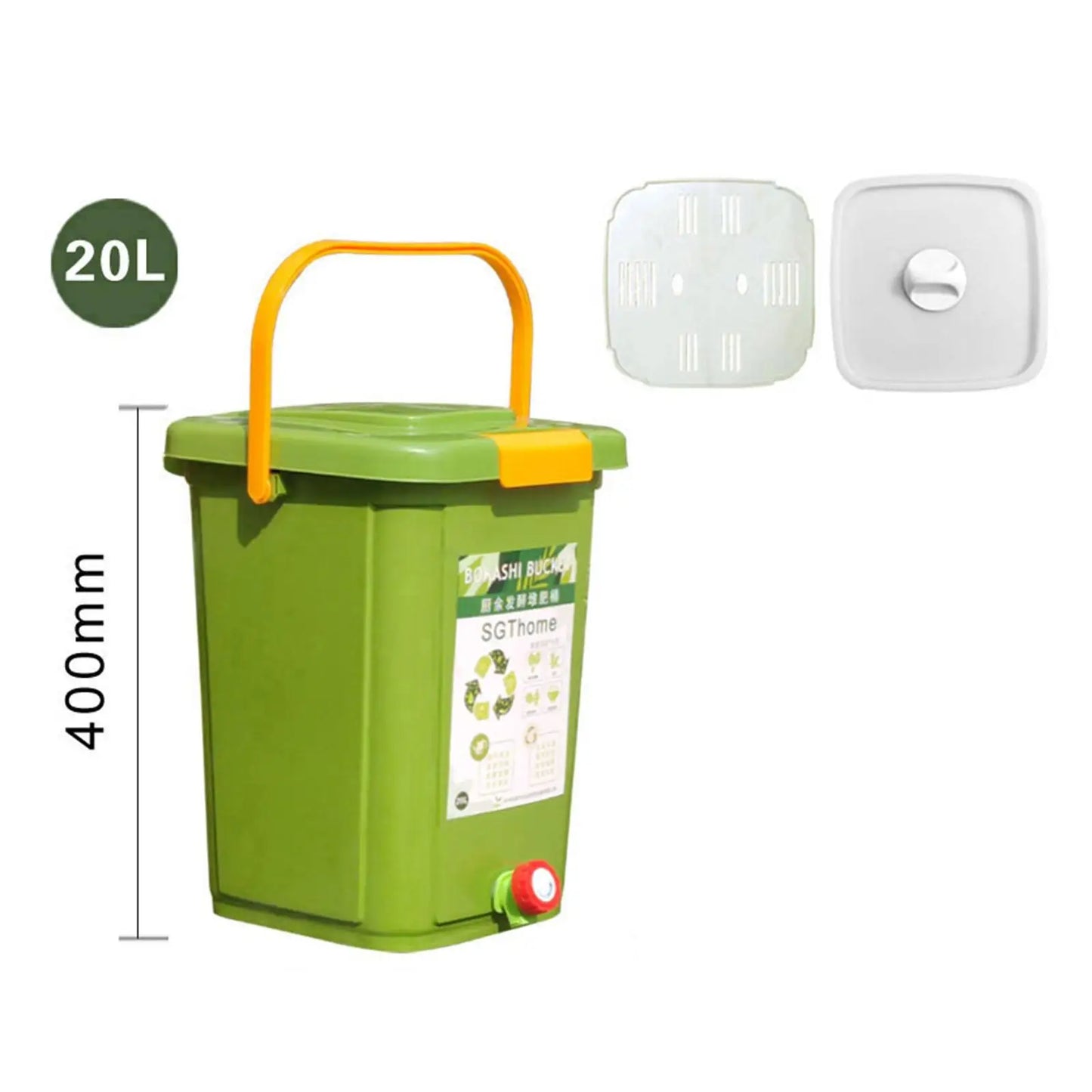 Countertop Compost Bin Practical Portable Fermentation Barrel Recycle Large Capacity for Balcony Farm Orchard Indoor Kitchen