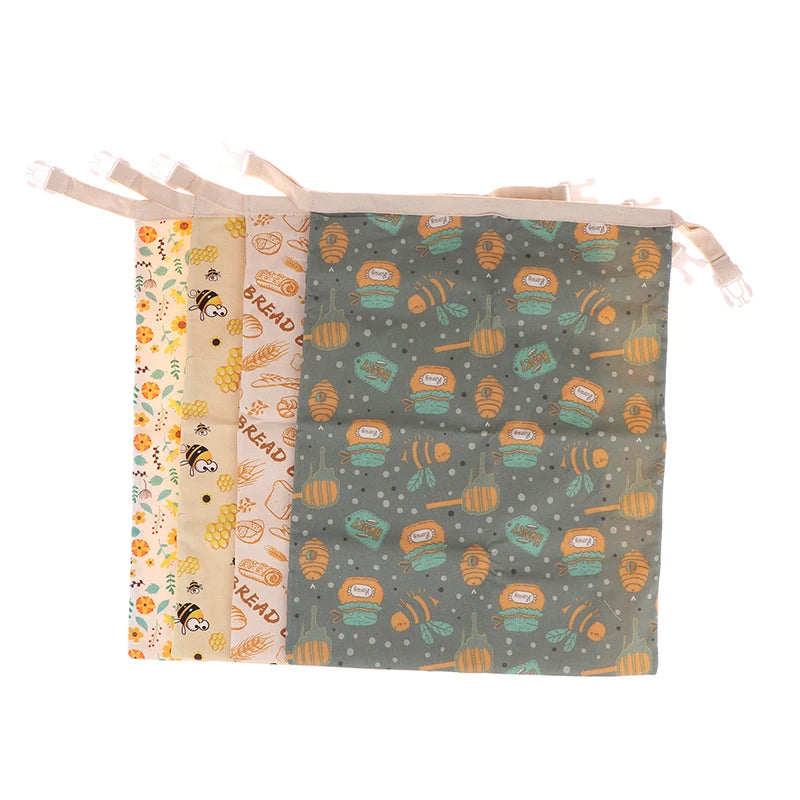 Beeswax Linen Bread Bag For Homemade Bread Eco Friendly Food Storage Bags Reusable Bread Bags