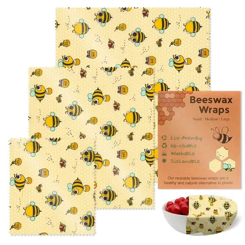 Reusable Beeswax Wrap Eco-Friendly Beeswax Food Wraps Zero Waste Bread Sandwich Food Wrap Organic Plastic-Free Food Storage