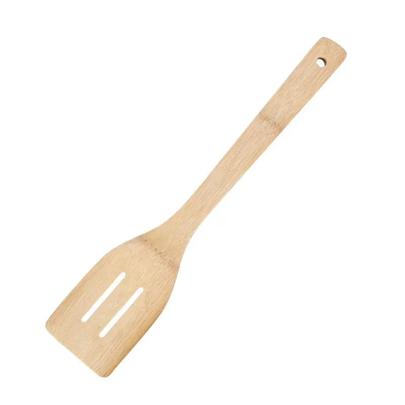 Wooden Cooking Utensil Set Bamboo Kitchen Spatula Spoons Tools Long Handle Honey Coffee Milk Teaspoon Spice Condiment Scoops